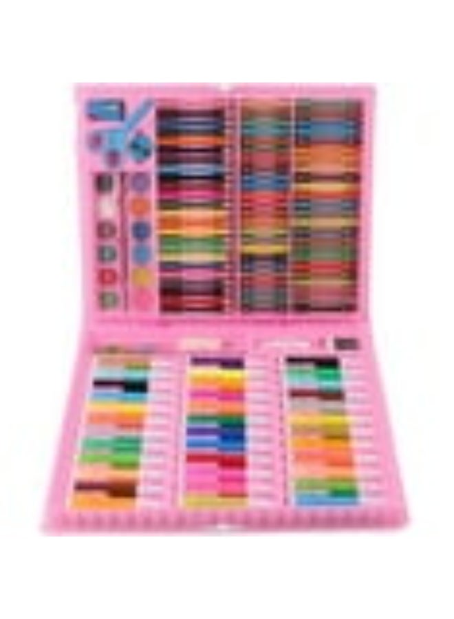 طقم فني للرسم والتلوين مكون من 150 قطعة للأطفال – شنطة أدوات مدرسية شاملة مع ألوان شمع ومائية وفلوماستر – هدية مثالية للمبتدئين والطلاب - Image 4